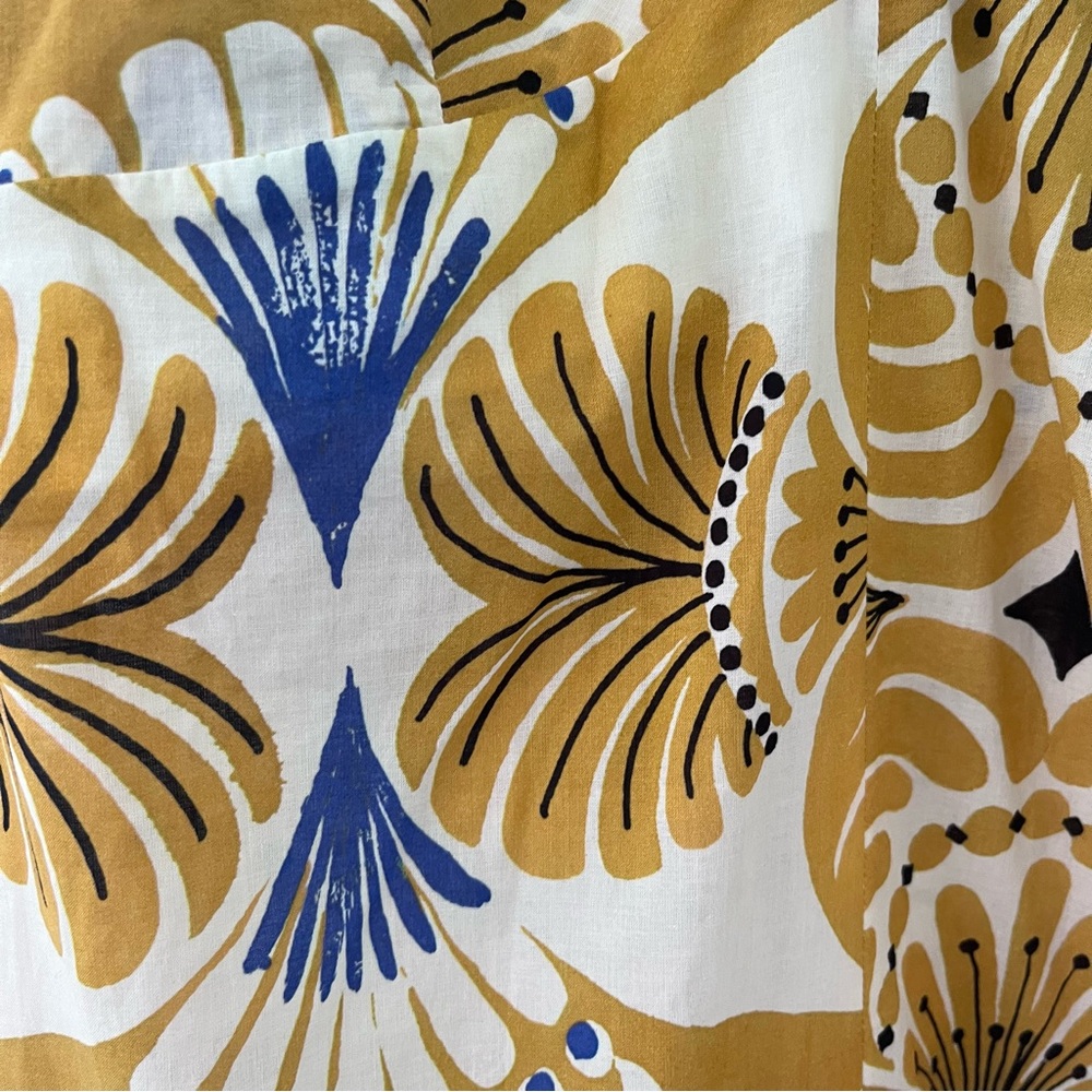 Zara Mustard Print Slip Maxi Dress Boho Resort Vacation Size S - Picture 4 of 7